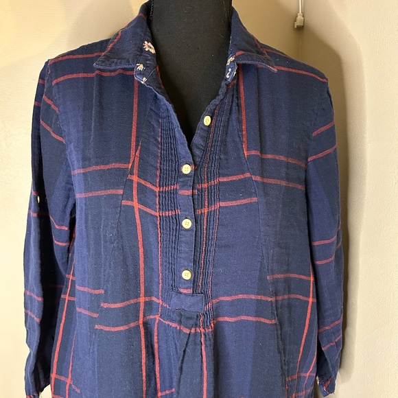 ANTHROPOLOGIE ISABELLA SINCLAIR HOMESTEAD PLAID SHIRT DRESS SIZE SMALL - Picture 3 of 10